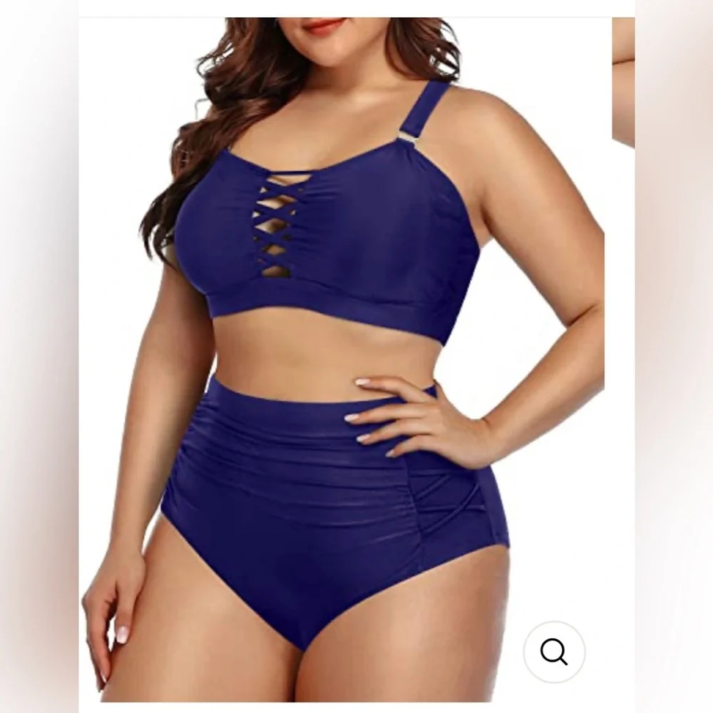 NWT Daci Criss Cross bikini NAVY blue